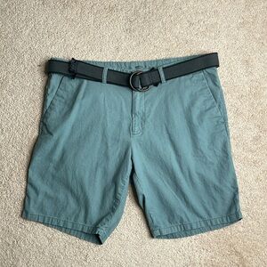 Old Navy Green Flat Front Shorts with Belt